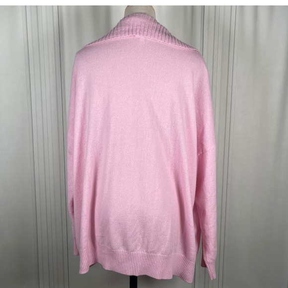 Minnie‎ Rose Light Pink 100% Cashmere Collared V Neck Tight Knit Sweater Size 2X - Picture 6 of 16